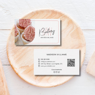 Cartão De Visita Código QR de Padaria Moderna