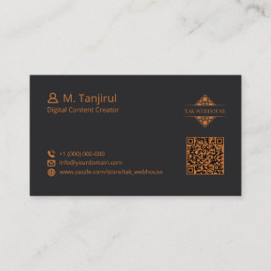 Cartão De Visita Código QR de Padrão de Telha de Diamante Mandala P