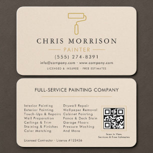 Cartão De Visita Código QR de Pintor de Casas