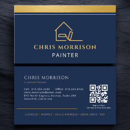 Cartão De Visita Código QR de Pintor Profissional
