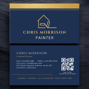 Cartão De Visita Código QR de Pintor Profissional