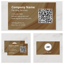 Cartão De Visita Código QR de Pintor Profissional
