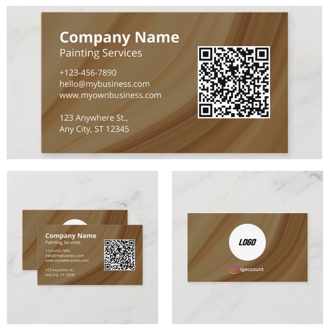 Cartão De Visita Código QR de Pintor Profissional (Professional Painter QR Code Business Card
)