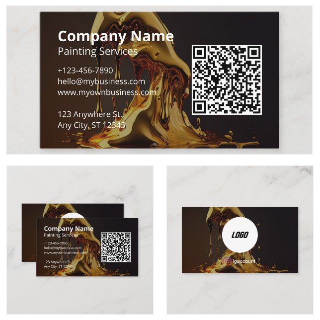 Cartão De Visita Código QR de Pintura (Painting QR Code Business Cards)