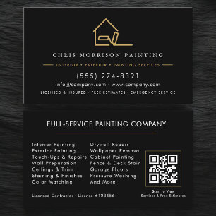 Cartão De Visita Código QR de Pintura Profissional Ouro Preto