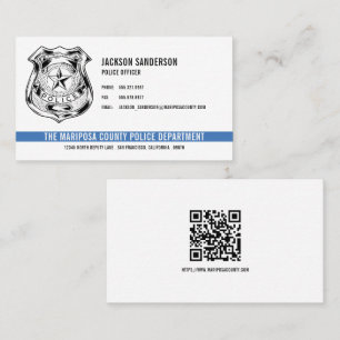 Cartão De Visita Código QR de Polícia do Departamento de Polícia Pe