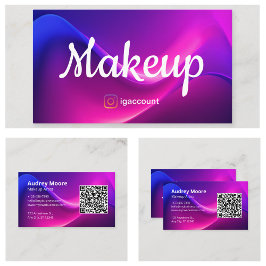 Cartão De Visita Código QR de Profissionais de Beleza Maquiador