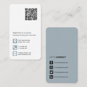 Cartão De Visita Código QR de rede simples mídia social empoeirad