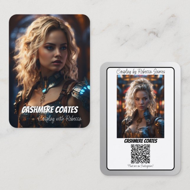 Cartão De Visita Código QR de Reflexão de Conexão de Cosplay Coscar (Frente/Verso)