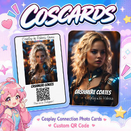Cartão De Visita Código QR de Reflexão de Conexão de Cosplay Coscar