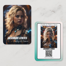 Cartão De Visita Código QR de Reflexão de Conexão de Cosplay Coscar