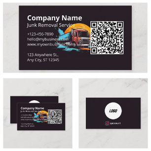 Cartão De Visita Código QR de Remoção de Entulho de Logo Moderna
