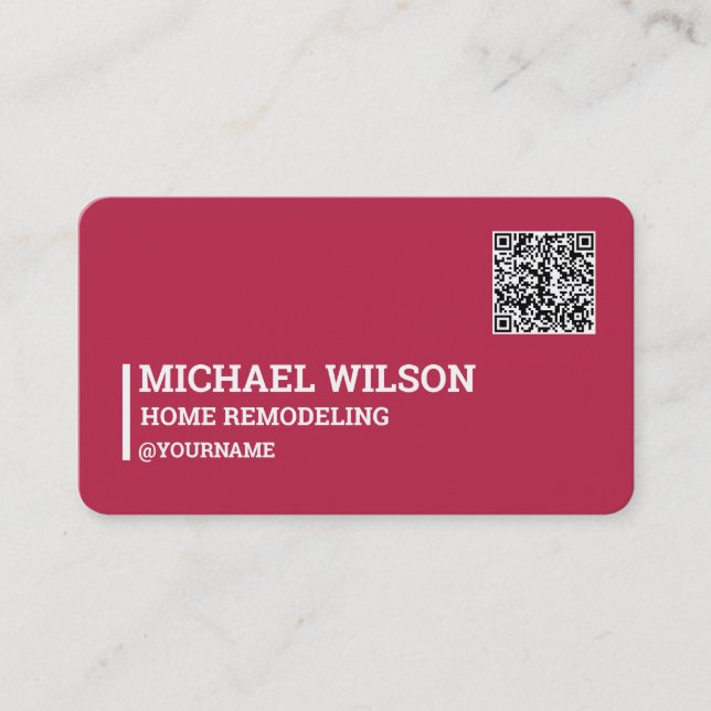 Cartão De Visita Código QR de Remodelação Doméstica (Frente)