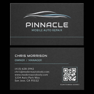 Cartão De Visita Código QR de Reparo Automotivo Móvel Profissional