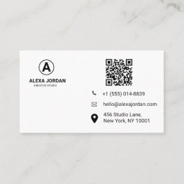 Cartão De Visita Código QR de respingo de aquarela pastel moderno