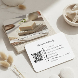 Cartão De Visita Código QR de Sabonete Orgânico Natural