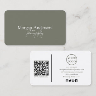 Cartão De Visita Código QR de Script de Assinatura Moderna Social