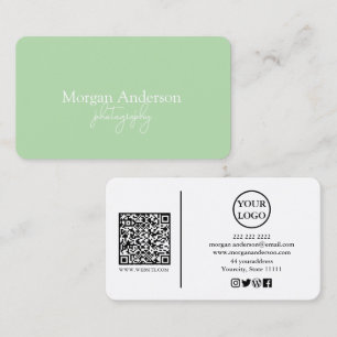 Cartão De Visita Código QR de Script de Assinatura Moderna Social