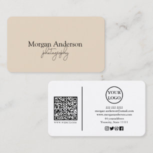 Cartão De Visita Código QR de Script de Assinatura Moderna Social