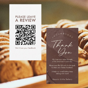 Cartão De Visita Código QR de Script de Creme de Chocolate Deixe um