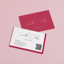 Código QR de Script Hot-Pink Simples Magenta com S