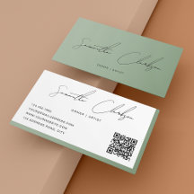 Código QR de Script Manuscrito de Script Verde de