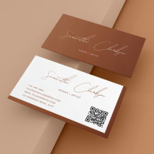 Código QR de Script Manuscrito de Terracotta Simpl