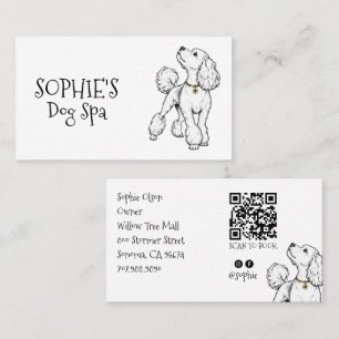 Cartão De Visita Código QR de Spa de Embelezamento de Cachorro Fofo