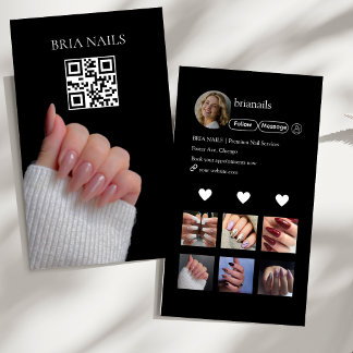 Cartão De Visita Código QR de Técnico de Unhas