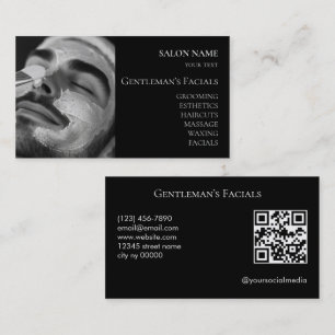 Cartão De Visita código QR de tratamentos faciais de cuidados com a
