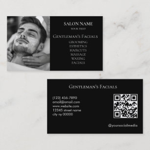 Cartão De Visita Código QR de tratamentos faciais de cuidados com a