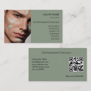 Cartão De Visita Código QR de tratamentos faciais de cuidados com a