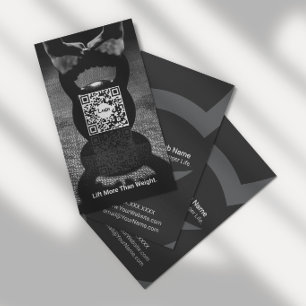 Cartão De Visita Código QR de Treinamento Funcional com Kettlebell