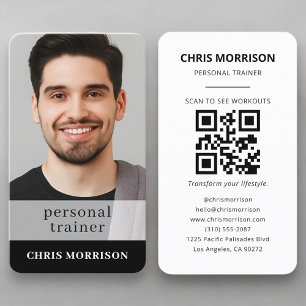 Cartão De Visita Código QR de Treinamento Pessoal Profissional de F