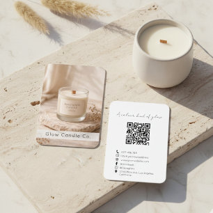 Cartão De Visita Código QR de Vela Artesanal Orgânica Moderna 