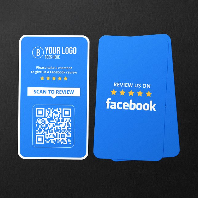Cartão De Visita Código QR de Verificação em Estrelas do Facebook B (Criador carregado)