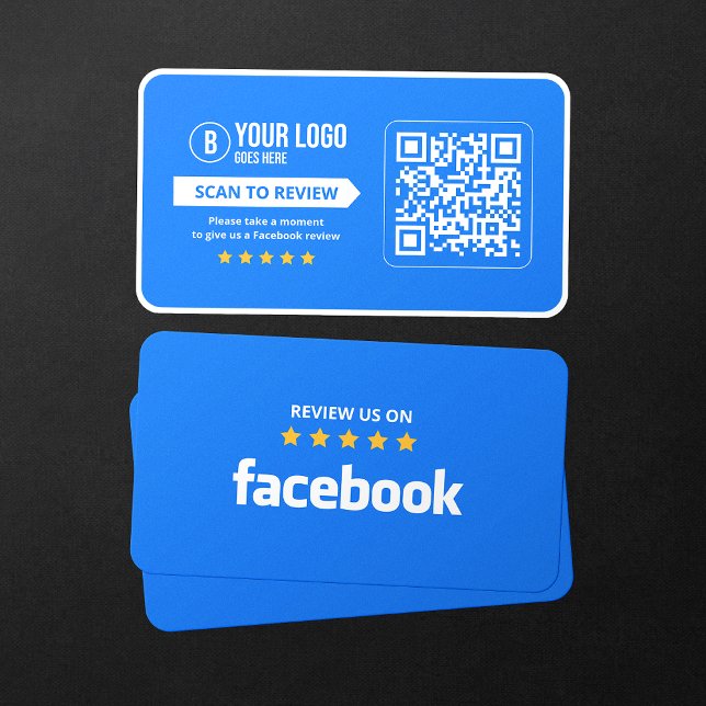 Cartão De Visita Código QR de Verificação em Estrelas do Facebook B (Criador carregado)