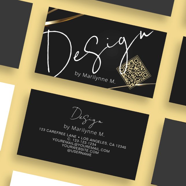 Cartão De Visita Código QR Design profissional moderno (Criador carregado)