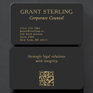Cartão De Visita Código QR do Advogado Corporativo Profissional