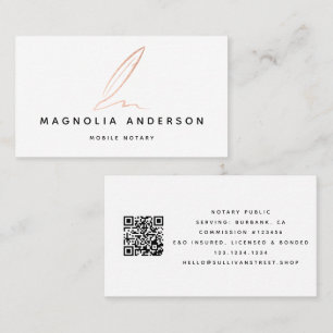Cartão De Visita Código QR do Agente de Assinatura Pública Notária 