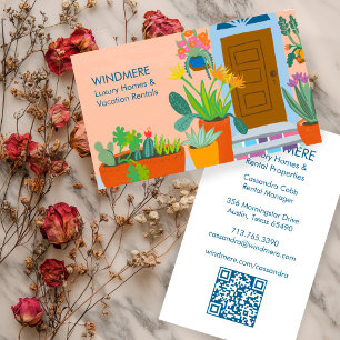 Cartão De Visita Código QR do Agente Imobiliário de Aluguer de Féri
