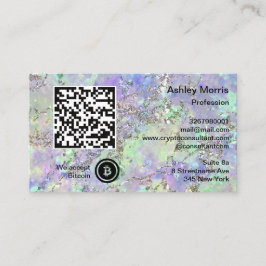 Cartão De Visita Código QR do Bit Me Aceitamos Logotipo Bitmoney Az