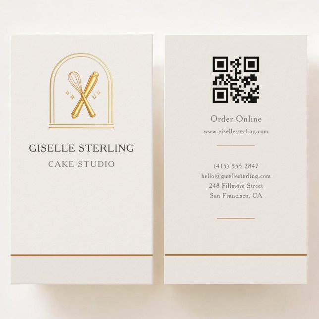 Cartão De Visita Código QR do Cake Studio (Criador carregado)