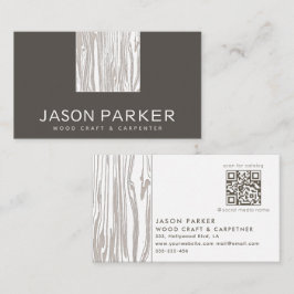 Cartão De Visita Código Qr do carpinteiro profissional moderno de m