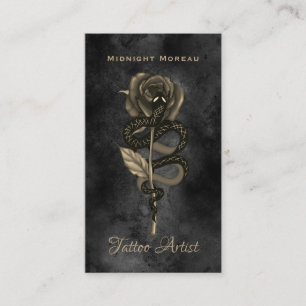 Cartão De Visita Código QR do Cobra do Artista de Tatuagem