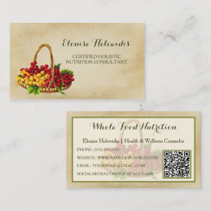 Cartão De Visita Código QR do Consultor de Nutrição de Fruta Nutric