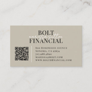 Cartão De Visita Código QR do Consultor Financeiro Moderno