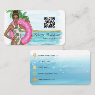 Cartão De Visita Código QR do Coordenador de Eventos