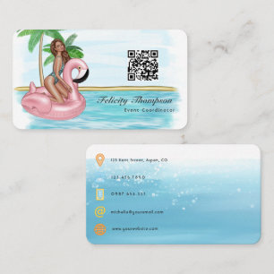 Cartão De Visita Código QR do Coordenador de Eventos