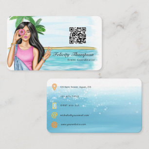 Cartão De Visita Código QR do Coordenador de Eventos